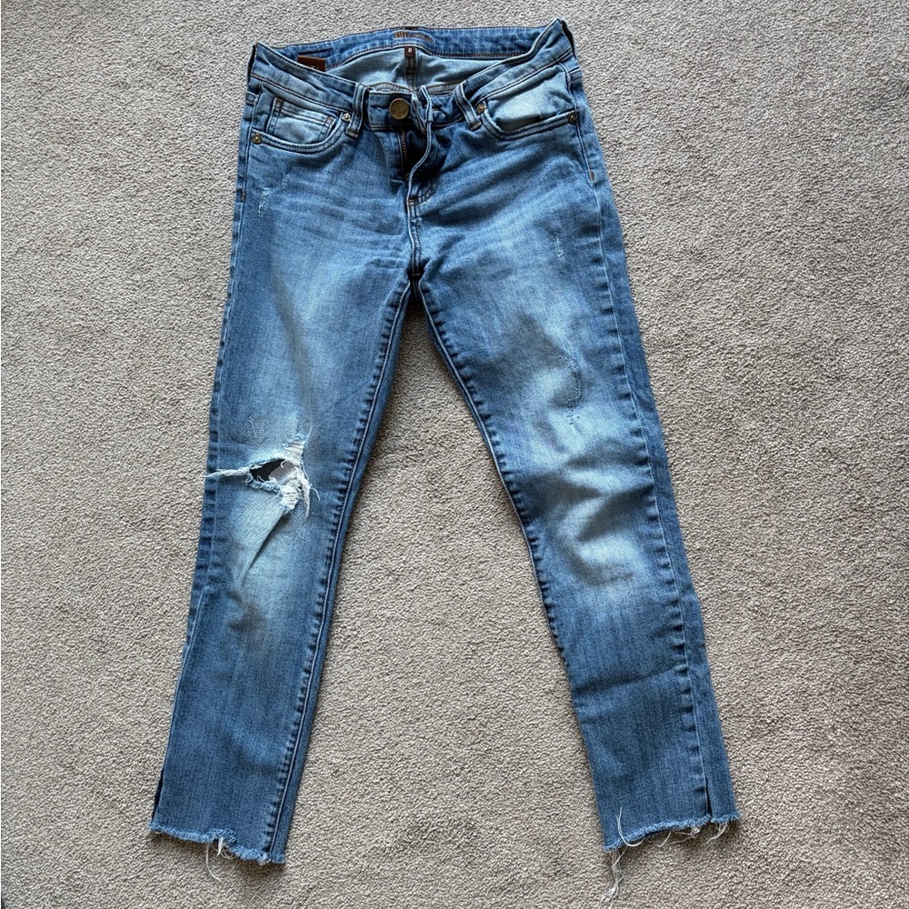 KUT from the Kloth Boyfriend Jeans Frayed Ankle Hem - size 0